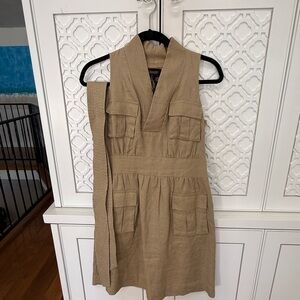 LAUNDRY BY Shelli Segal Stylish Tan Sleeveless Dress